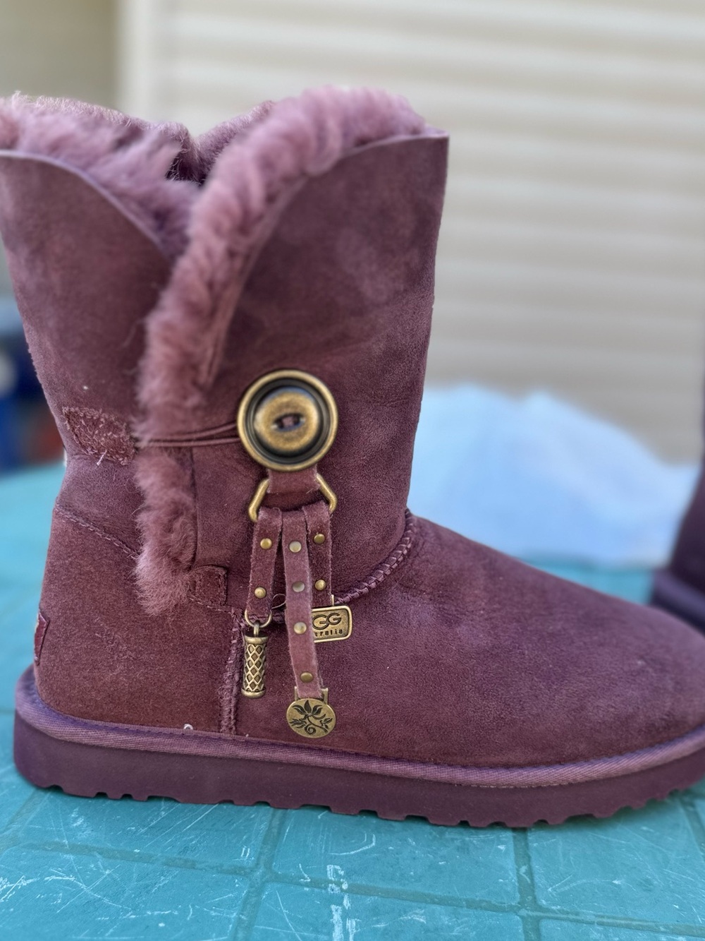 Women’s UGG Azalea charm boots in plum - Picture 4 of 12